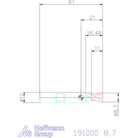 Garant Hosszlyukmaró HSS-Co8 8,7 mm