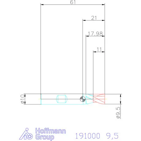 Garant Hosszlyukmaró HSS-Co8 9,5 mm