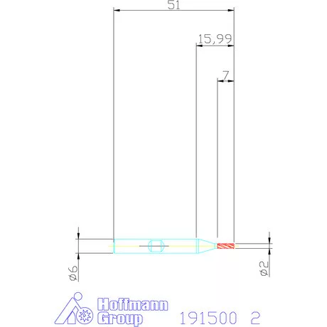 Garant Ujjmaró HSS-Co8 2 mm