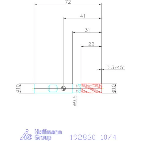 Garant Nagyoló maró HSS-PM 10/4 mm