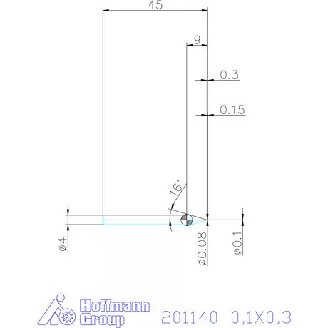 Garant VHM mikromaró 0,1X0,3 mm