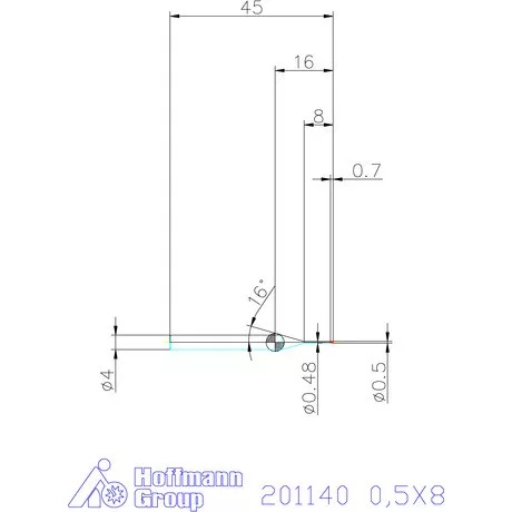 Garant VHM mikromaró 0,5X8 mm
