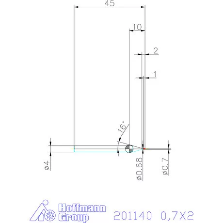 Garant VHM mikromaró 0,7X2 mm