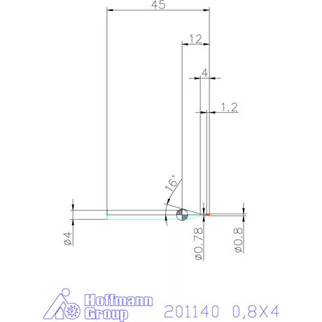 Garant VHM mikromaró 0,8X4 mm