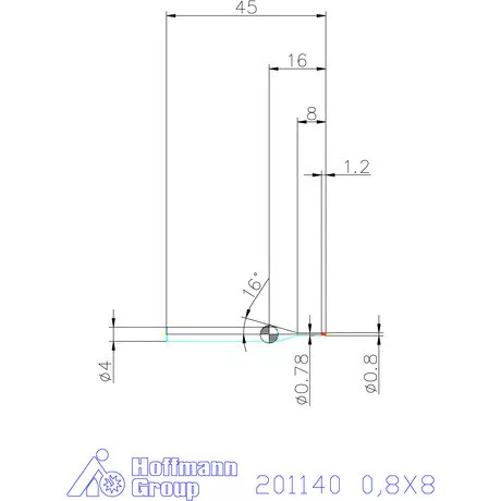 Garant VHM mikromaró 0,8X8 mm