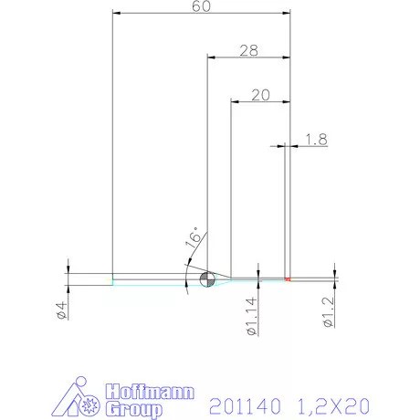 Garant VHM mikromaró 1,2X20 mm