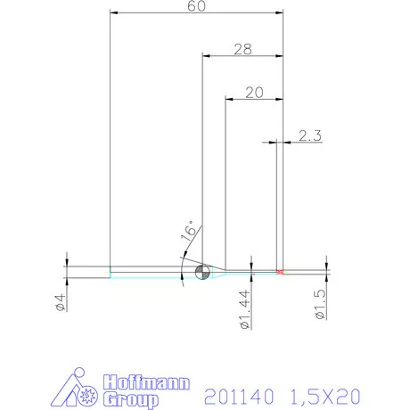 Garant VHM mikromaró 1,5X20 mm