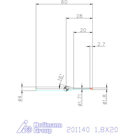 Garant VHM mikromaró 1,8X20 mm