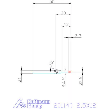Garant VHM mikromaró 2,5X12 mm