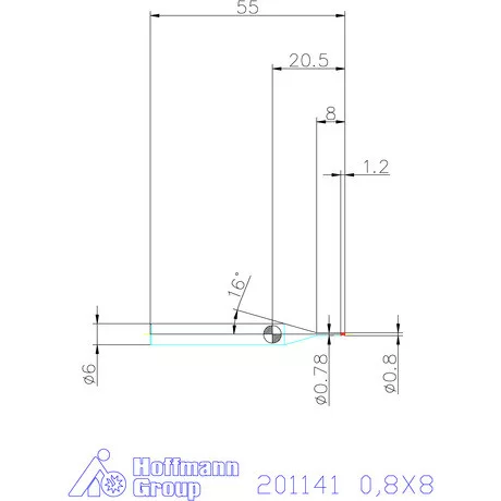 Garant VHM-mini-maró 0,8X8 mm