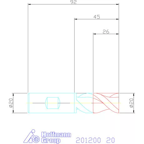 Holex VHM maró DIN 6535 HB 20 mm