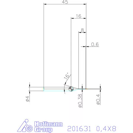Garant Garant Diabolo VHM mikromaró 0,4X8 mm