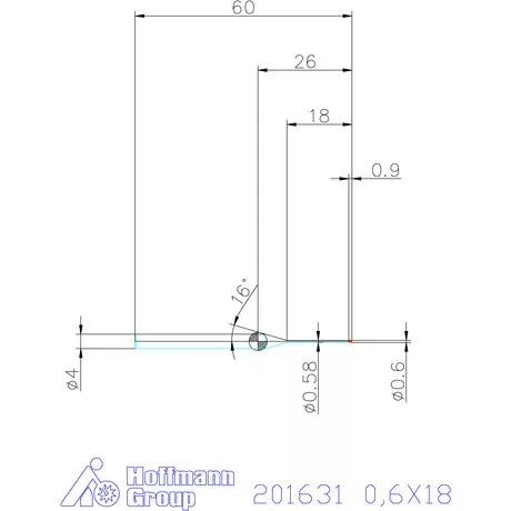 Garant Garant Diabolo VHM mikromaró 0,6X18 mm