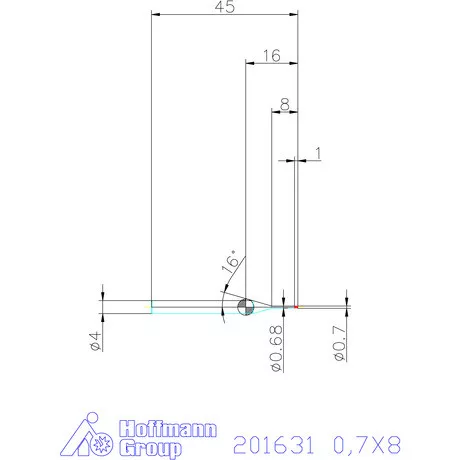 Garant Garant Diabolo VHM mikromaró 0,7X8 mm