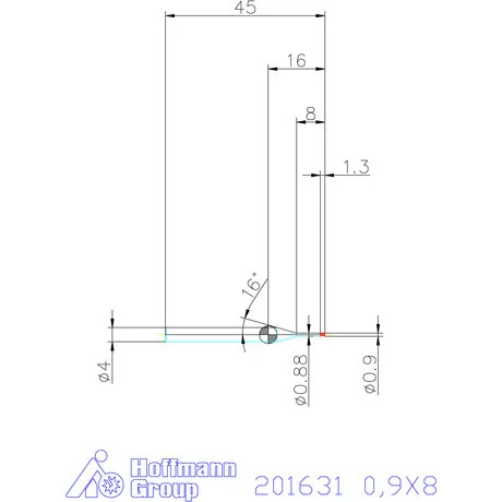 Garant Garant Diabolo VHM mikromaró 0,9X8 mm