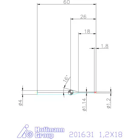 Garant Garant Diabolo VHM mikromaró 1,2X18 mm