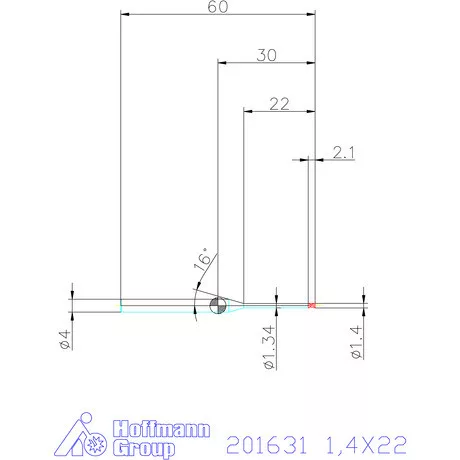 Garant Garant Diabolo VHM mikromaró 1,4X22 mm