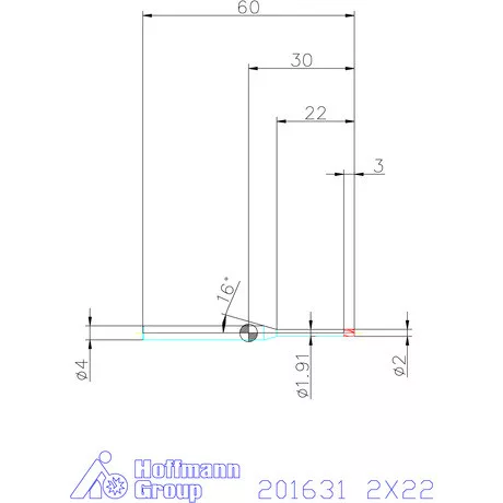 Garant Garant Diabolo VHM mikromaró 2X22 mm