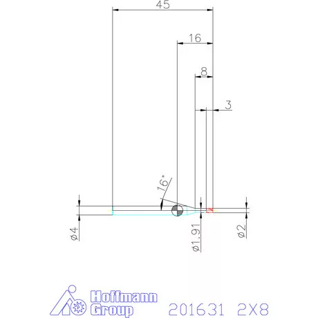 Garant Garant Diabolo VHM mikromaró 2X8 mm
