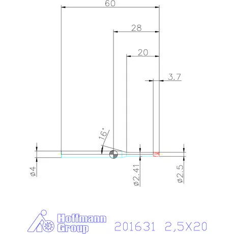 Garant Garant Diabolo VHM mikromaró 2,5X20 mm