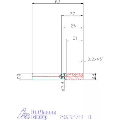 Garant VHM maró belső hűtéssel MTC 8 mm