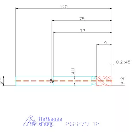 Garant VHM maró belső hűtéssel MTC 12 mm