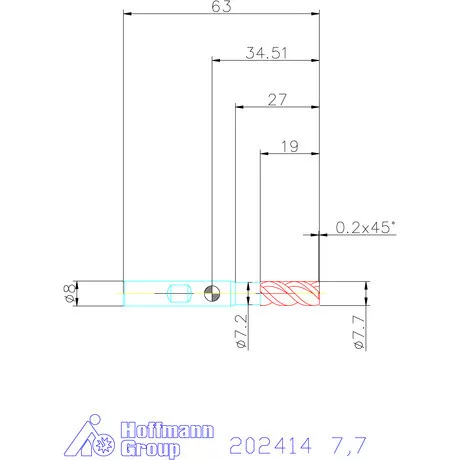 Holex Holex Pro Steel VHM nagyoló maró HPC 7,7 mm
