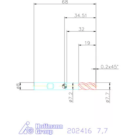 Holex Holex Pro Steel VHM nagyoló maró HPC 7,7 mm
