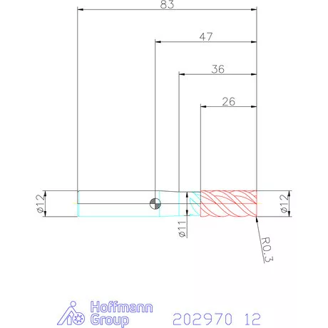 Garant VHM nagyoló maró ISO H55 HPC / TPC 12 mm
