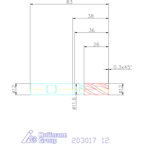 Holex VHM maró belső hűtéssel HPC 12 mm