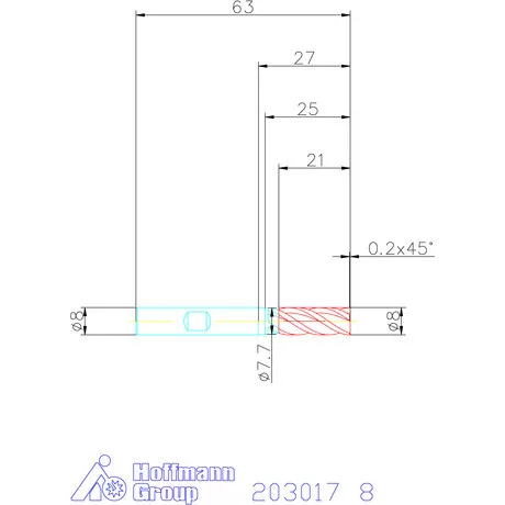Holex VHM maró belső hűtéssel HPC 8 mm