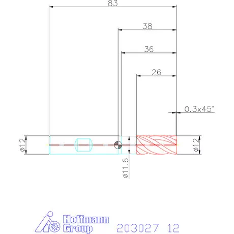 Holex Holex Pro INOX VHM maró belső hűtéssel HPC 12 mm
