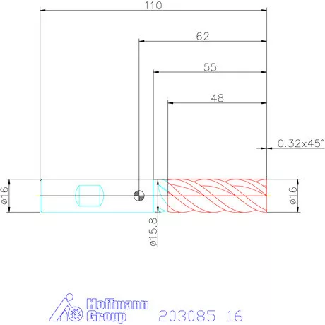 Holex VHM maró forgácstörőkkel HPC 16 mm