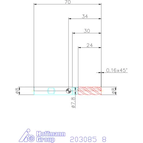 Holex VHM maró forgácstörőkkel HPC 8 mm