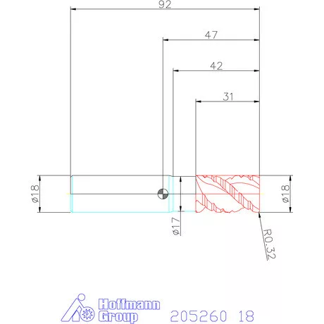 Holex VHM nagyoló maró HPC 18 mm