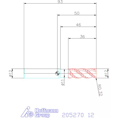 Holex VHM nagyoló maró HPC 12 mm