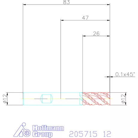 Holex VHM nagyoló maró MTC 12 mm