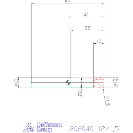 Garant VHM tóruszmaró 12/1,5 mm