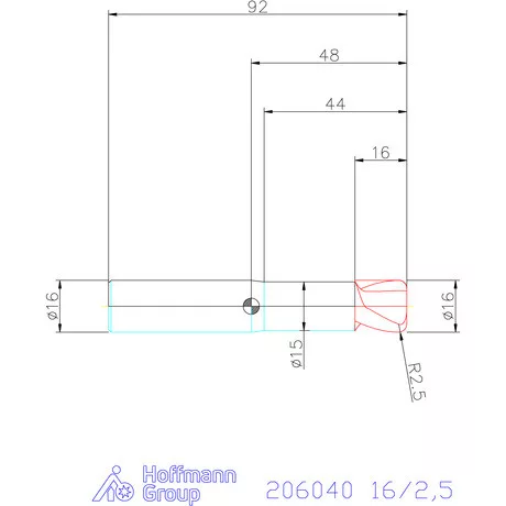 Garant VHM tóruszmaró 16/2,5 mm