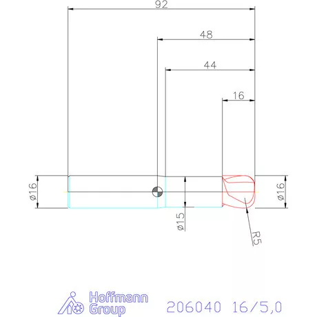 Garant VHM tóruszmaró 16/5,0 mm