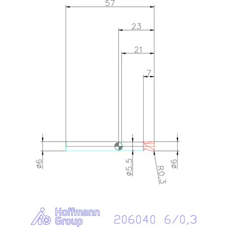 Garant VHM tóruszmaró 6/0,3 mm