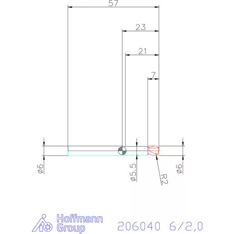 Garant VHM tóruszmaró 6/2,0 mm