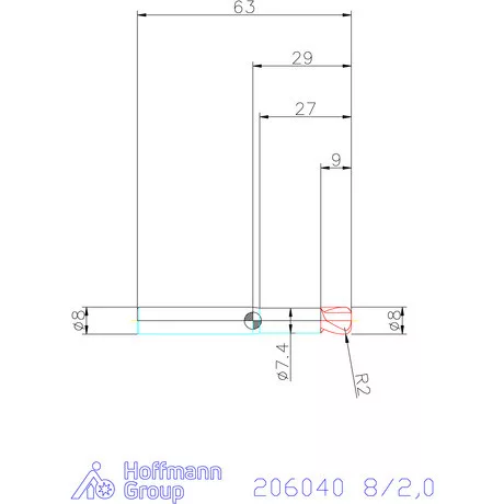 Garant VHM tóruszmaró 8/2,0 mm