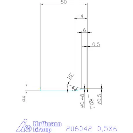 Garant VHM tóruszmaró R 1 0,1 0,5X6 mm