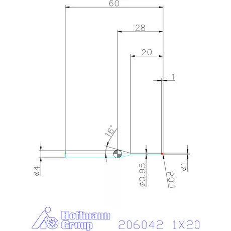 Garant VHM tóruszmaró R 1 0,1 1X20 mm