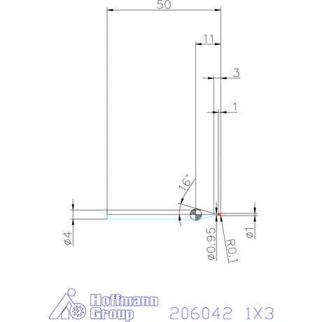 Garant VHM tóruszmaró R 1 0,1 1X3 mm