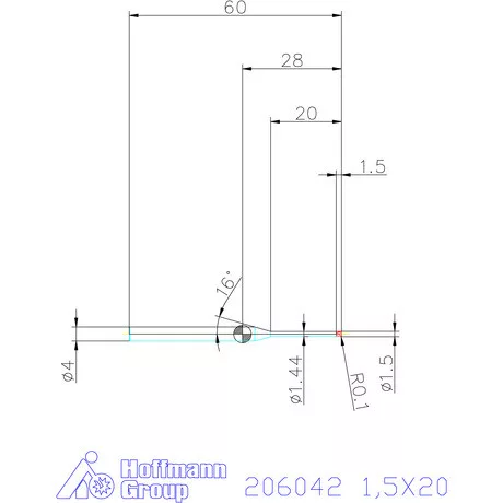 Garant VHM tóruszmaró R 1 0,1 1,5X20 mm