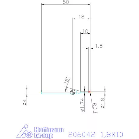 Garant VHM tóruszmaró R 1 0,1 1,8X10 mm