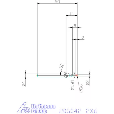 Garant VHM tóruszmaró R 1 0,1 2X6 mm