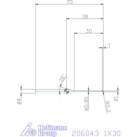 Garant VHM tóruszmaró R 1 0,2 1X30 mm